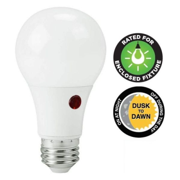 A single MaxLite Standard A19 60W Warm White LED 2 bulb on a white background . 