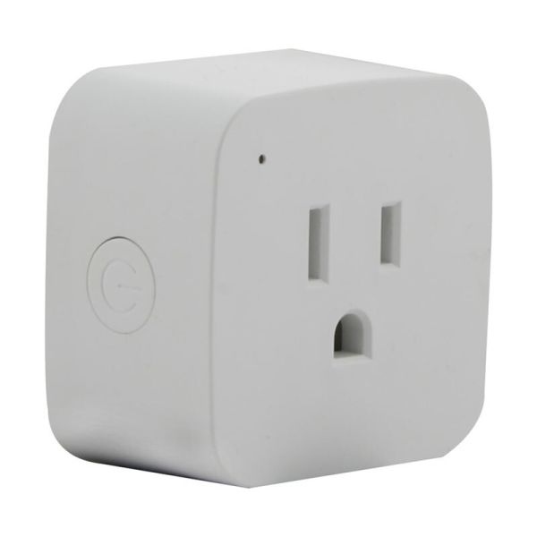 A white MaxLite Smart Plug on a white background.