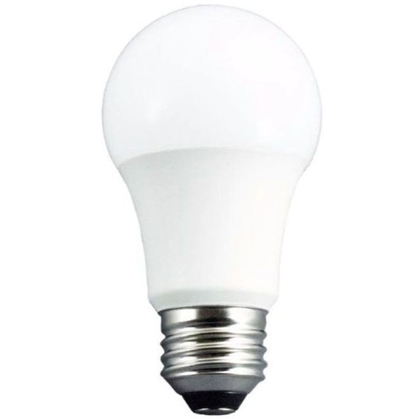 Standard A19 75W Daylight LED lightbulbs in a 4-pack on a white background