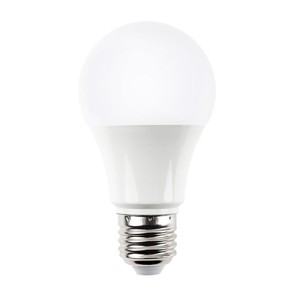 Standard A19 Omni-Directional 60W Warm White LED lightbulbs in a 4-pack on a white background