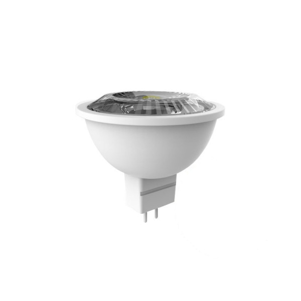 Floodlight MR16 Dimmable 50W Warm White LED lightbulbs in a 4-pack on a white background