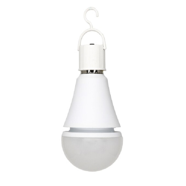 A single Simply Conserve Standard A19 40W Warm White LED Battery bulb on a white background.